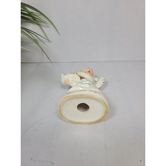 Vintage November Birthday Angel, Girl Figurine w Turkey Platter - Picture 4 of 5